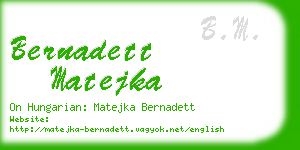 bernadett matejka business card